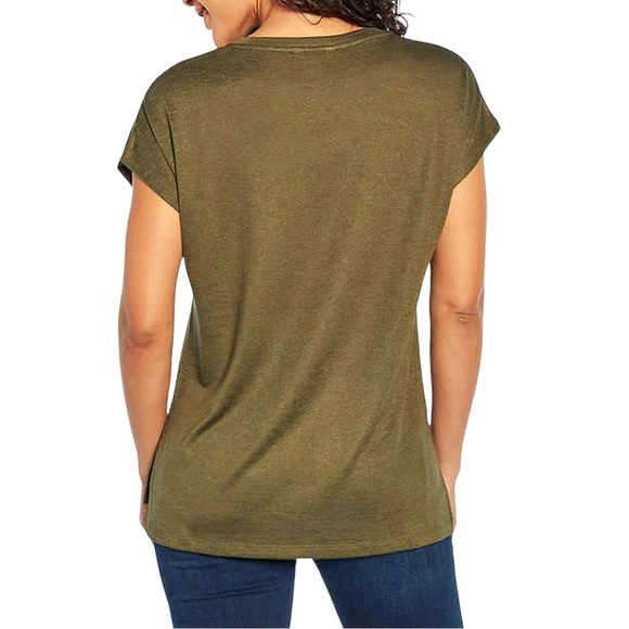 ORVIS Short Sleeve Soft Feel V-Neck Tunic Top Black Tee NWT - Small - Green Tee - Picture 2 of 4